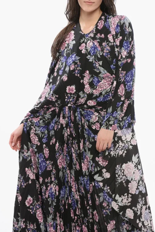 Best Vestito Maxi Plissé con Fantasia Floreale Donna Vestiti