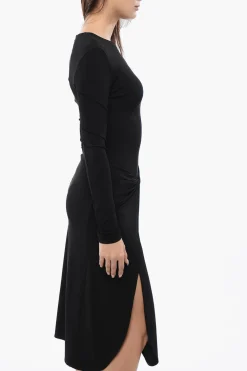 Vestito Midi a Portafoglio TWIST in Crepe di Viscosa></noscript>Off-White Discount