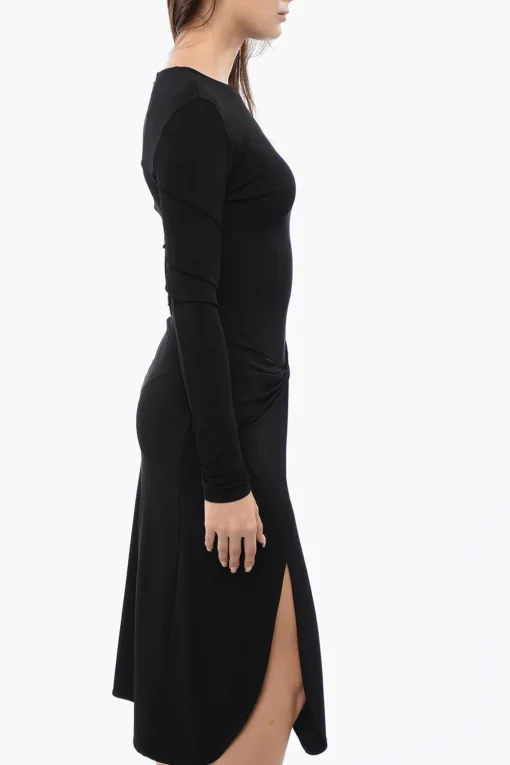 Vestito Midi a Portafoglio TWIST in Crepe di Viscosa>Off-White Discount