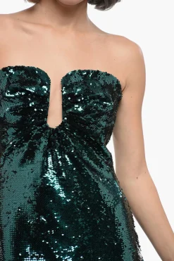 Vestito Midi Bandeau in Paillettes con Spacco Posteriore></noscript>Roland Mouret Sale