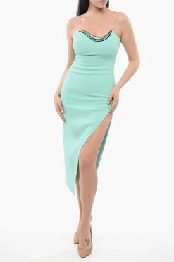 Vestito Midi con Dettaglio Tubo Metallico>David Koma Fashion