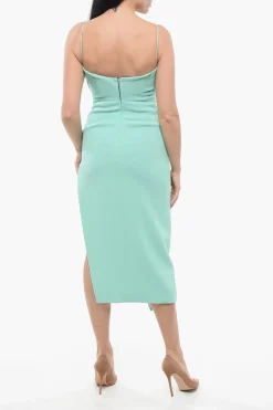 Vestito Midi con Dettaglio Tubo Metallico>David Koma Fashion