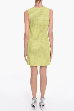 Sale Vestito Midi in Pelle Intrecciato a Mano Donna Vestiti