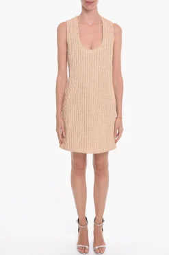 Clearance Vestito Midi in Pelle Intrecciato a Mano Donna Vestiti