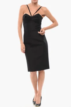 Vestito Midi in Seta con Scollo a Cuore>Versace Online