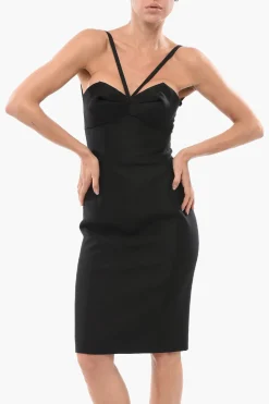 Vestito Midi in Seta con Scollo a Cuore></noscript>Versace Online