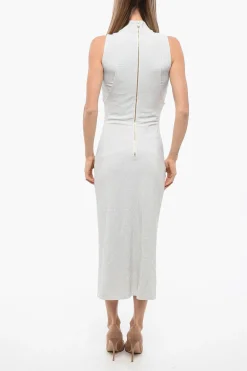 Vestito Midi Layered Con Strass>Balmain Hot