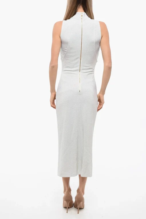 Vestito Midi Layered Con Strass>Balmain Hot