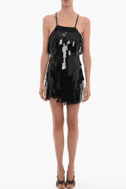 Vestito Mini Con piallettes E spacco Frontale>The Attico Online