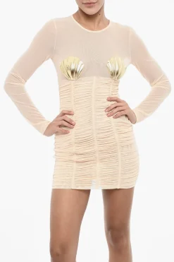 Vestito Mini Drappeggiato con Conchiglie Dettaglio></noscript>Dsquared2 Hot