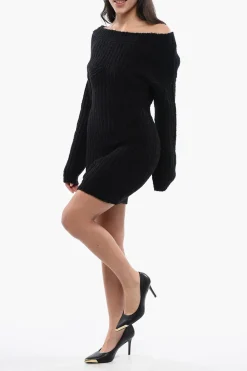 Online Vestito Off-Shoulder in Misto Alpaca Donna Vestiti
