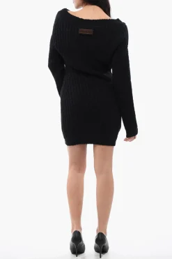 Online Vestito Off-Shoulder in Misto Alpaca Donna Vestiti