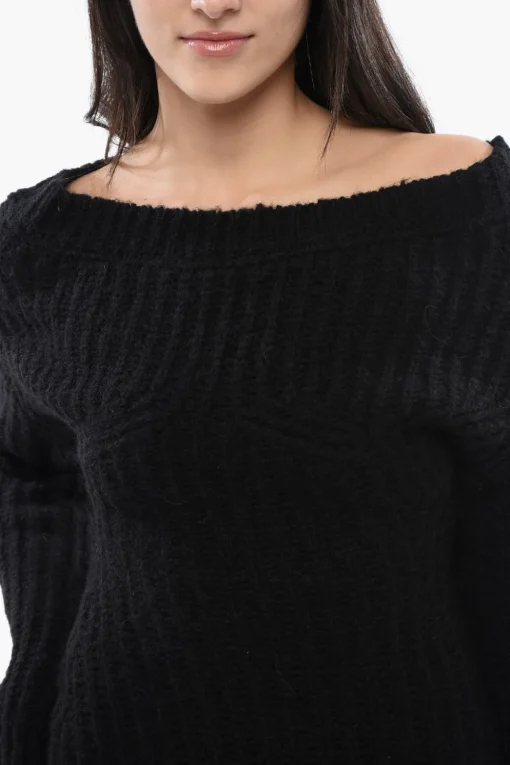 Online Vestito Off-Shoulder in Misto Alpaca Donna Vestiti