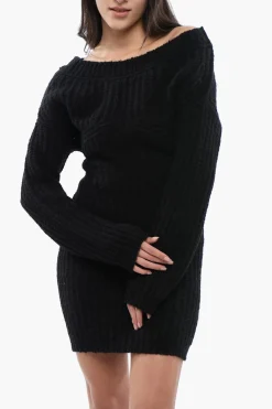 Online Vestito Off-Shoulder in Misto Alpaca Donna Vestiti