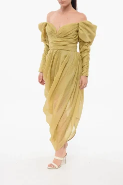 Vestito Off-the-shoulder con Volant>Zimmermann Discount