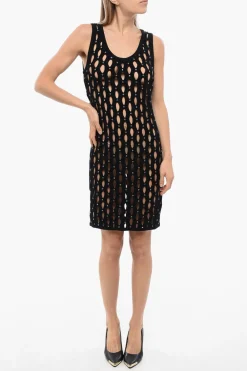 Vestito Openwork SALISA con Applicazione Strass>John Richmond Clearance