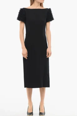 Best Vestito RAGLAN con Maniche in Tulle Donna Vestiti