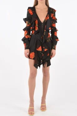 Vestito Ruffle MY FLOWER con Zip Posteriore>Philipp Plein Discount