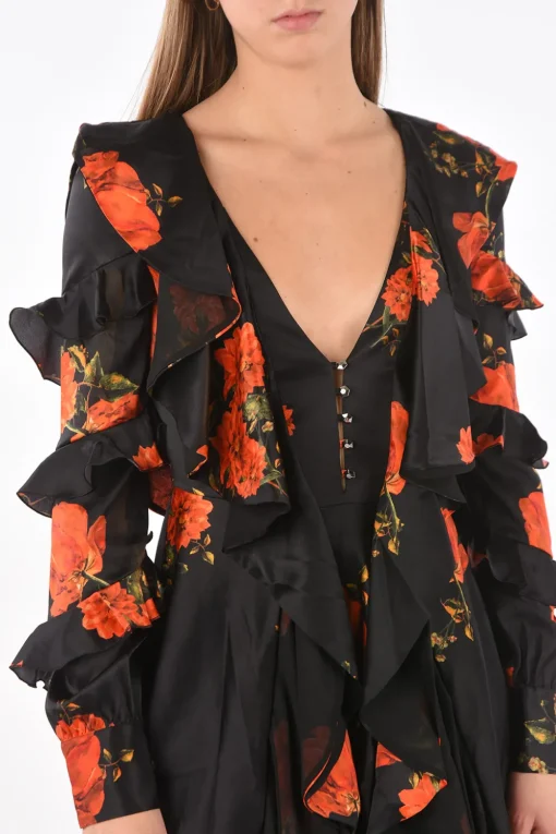 Vestito Ruffle MY FLOWER con Zip Posteriore>Philipp Plein Discount