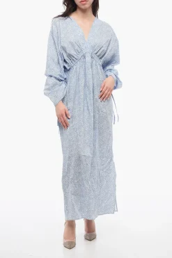 Clearance Vestito RYAN Motivo Floreale con Spacco Laterale Donna Vestiti