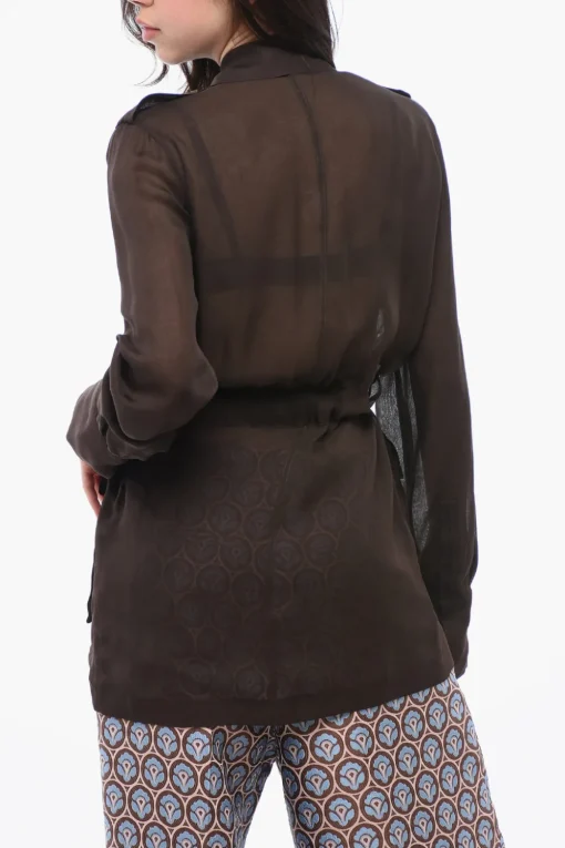 Discount Vestito SAHARIENNE in Seta con Cintura Donna Vestiti