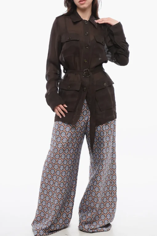 Discount Vestito SAHARIENNE in Seta con Cintura Donna Vestiti