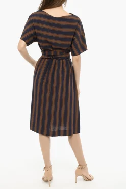 Fashion Vestito SCULLY a Righe Bayadere con Cintura Donna Vestiti
