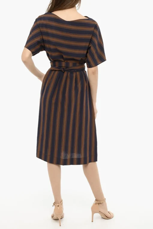 Fashion Vestito SCULLY a Righe Bayadere con Cintura Donna Vestiti