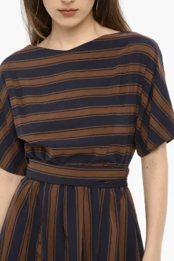 Fashion Vestito SCULLY a Righe Bayadere con Cintura Donna Vestiti