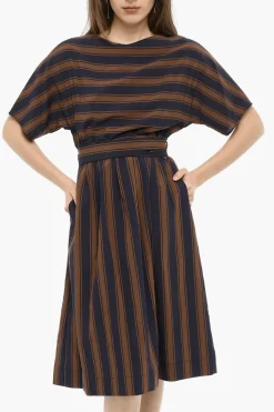 Fashion Vestito SCULLY a Righe Bayadere con Cintura Donna Vestiti