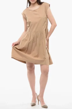 Outlet Vestito Senza Maniche In Cotone Popeline Donna Vestiti
