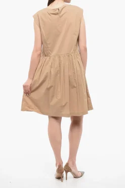 Outlet Vestito Senza Maniche In Cotone Popeline Donna Vestiti