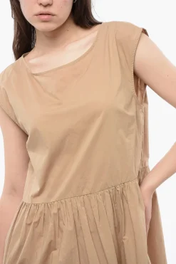 Outlet Vestito Senza Maniche In Cotone Popeline Donna Vestiti