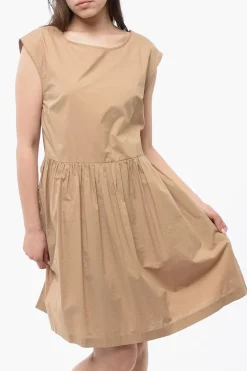 Outlet Vestito Senza Maniche In Cotone Popeline Donna Vestiti