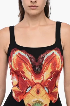 Fashion Vestito Skater Smanicato Con Motivo Jacquard Donna Vestiti