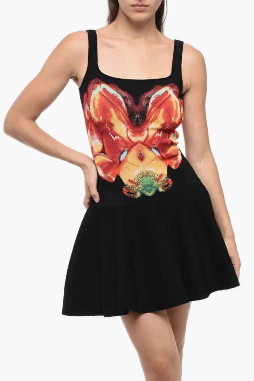 Fashion Vestito Skater Smanicato Con Motivo Jacquard Donna Vestiti