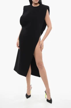 Vestito Smanicato con Spacco e Spalline Imbottite>Sportmax Discount