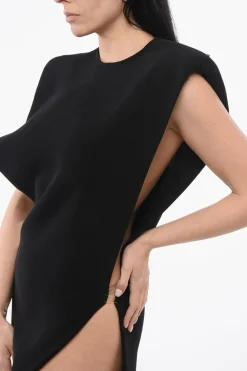 Vestito Smanicato con Spacco e Spalline Imbottite></noscript>Sportmax Discount