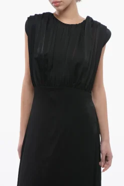 Vestito Smanicato in Satin con Scollo sulla Schiena></noscript>Jil Sander Sale