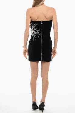 Best Vestito Smanicato in Velluto con Gioielli Donna Vestiti