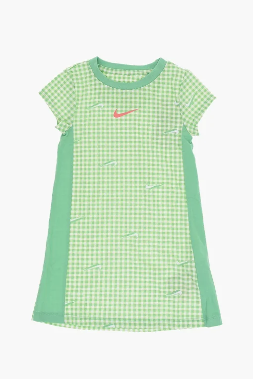 Vestito Tee a Quadri con Logo All-Over>Nike KIDS Fashion