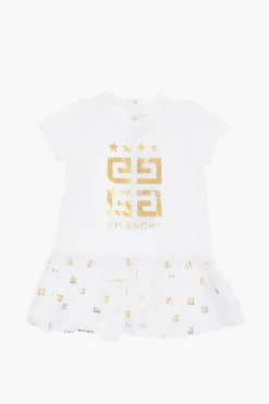 New Vestito Tee In Cotone Stretch con Monogram Effetto Dorato Abbigliamento
