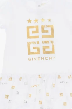 New Vestito Tee In Cotone Stretch con Monogram Effetto Dorato Abbigliamento