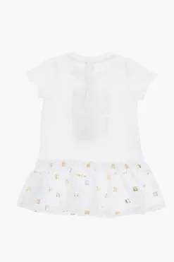 New Vestito Tee In Cotone Stretch con Monogram Effetto Dorato Abbigliamento