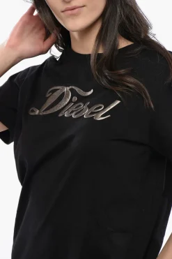 Hot Vestito T-shirt D-EGOR In Cotone con Logo in Rilievo Donna Vestiti