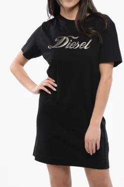 Hot Vestito T-shirt D-EGOR In Cotone con Logo in Rilievo Donna Vestiti