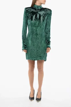 New Vestito Velvet-Devore A Maniche Lunghe Donna Vestiti