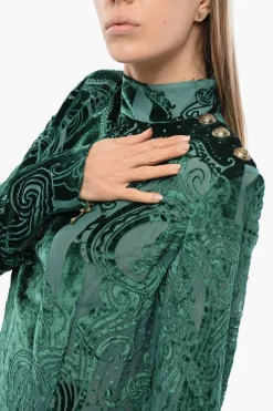 New Vestito Velvet-Devore A Maniche Lunghe Donna Vestiti