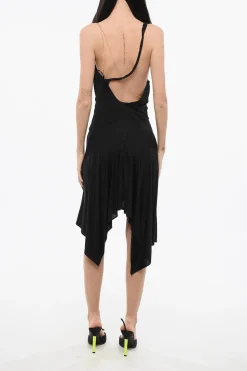 Online Vestito VITULANO Asimmetrico con Schiena Scoperta e Catena Dorata Donna Vestiti