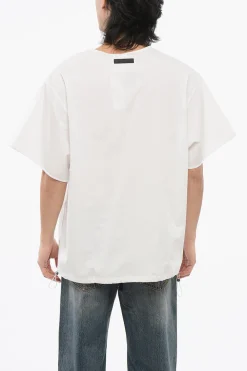 WALES BONNER Camicia In Popeline di Cotone con Coulisse Sul Fondo>Adidas Clearance